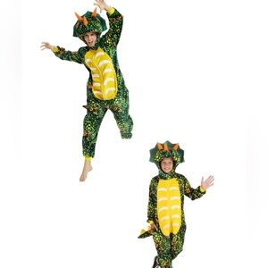 Family Matching Father Son Dinosaur Costume for Adult/Kids - Green and Yellow